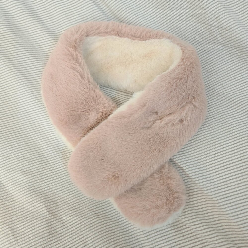 NEW Pink Scarf White Scarf Reversible (Made in Korea)